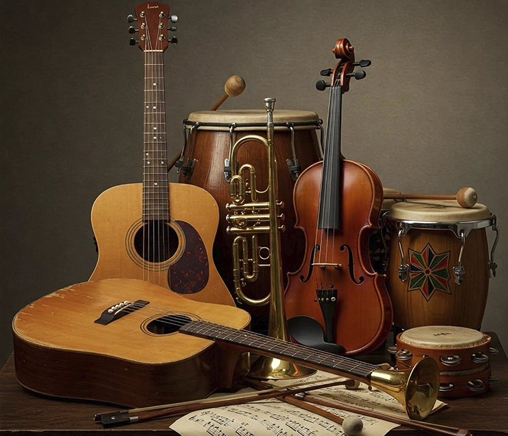 Traditional string instruments for custom world music compositions